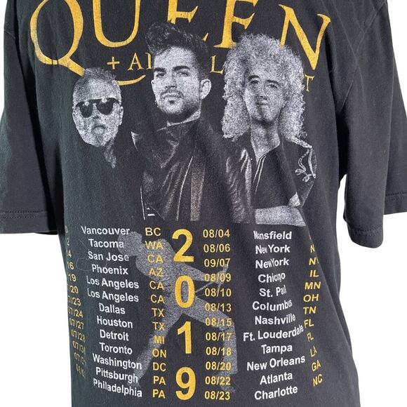 QUEEN + ADAM LAMBERT The Rhapsody Concert Tour T-Shirt Medium 2 sided Black - Picture 3 of 3